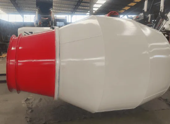 Concrete mixing drum rotating