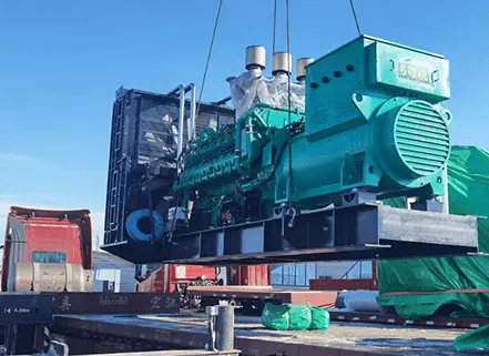 Internal components of an industrial diesel generator set