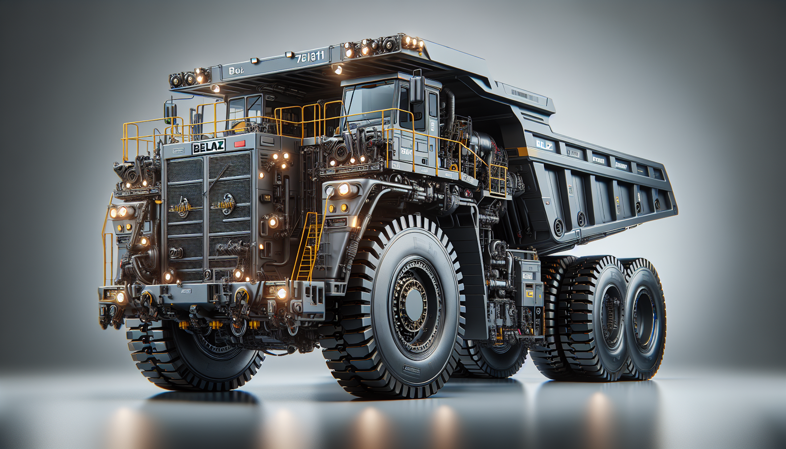 What is the top speed of the BelAZ truck?