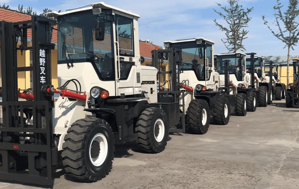 Rough Terrain Forklift in Action