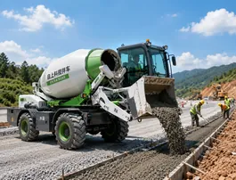 Road Construction with mixer