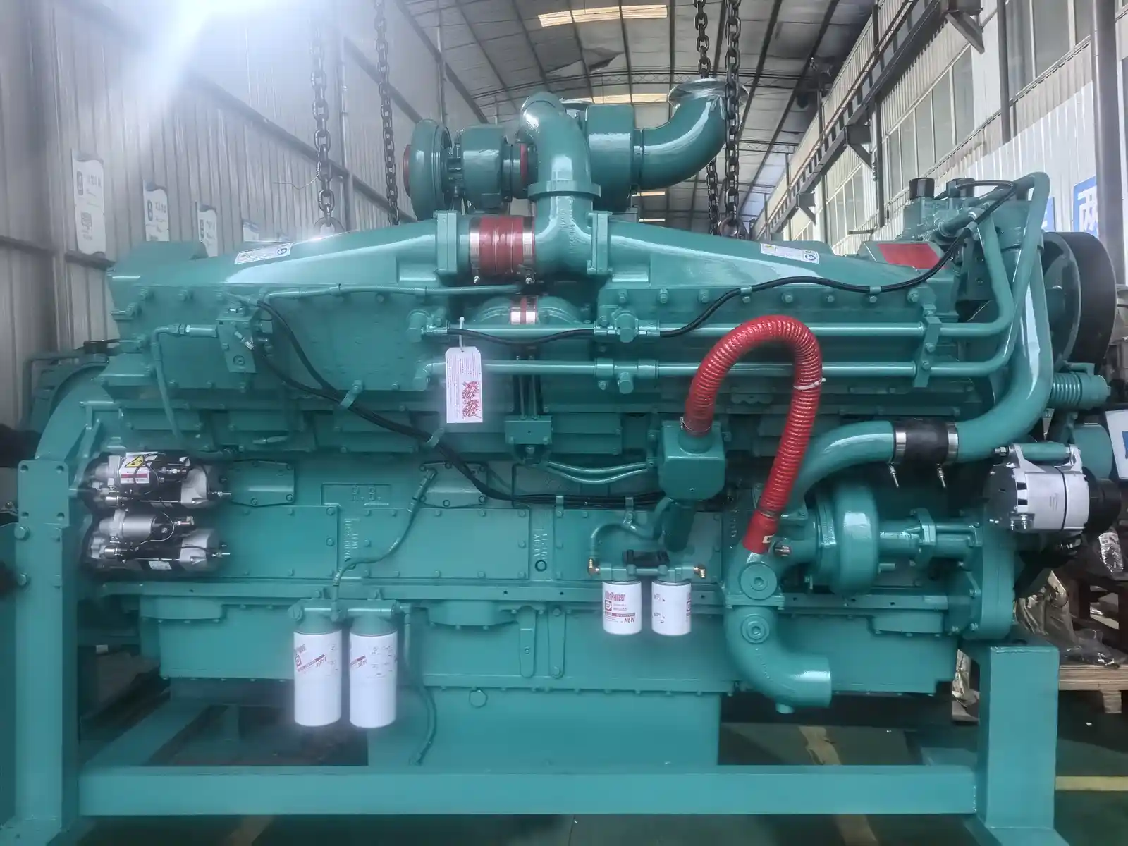 Industrial diesel engine shown from the side