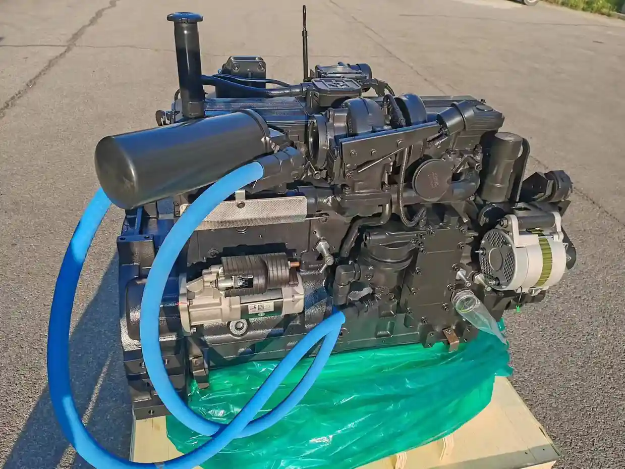 diesel engine testing blue hose connection