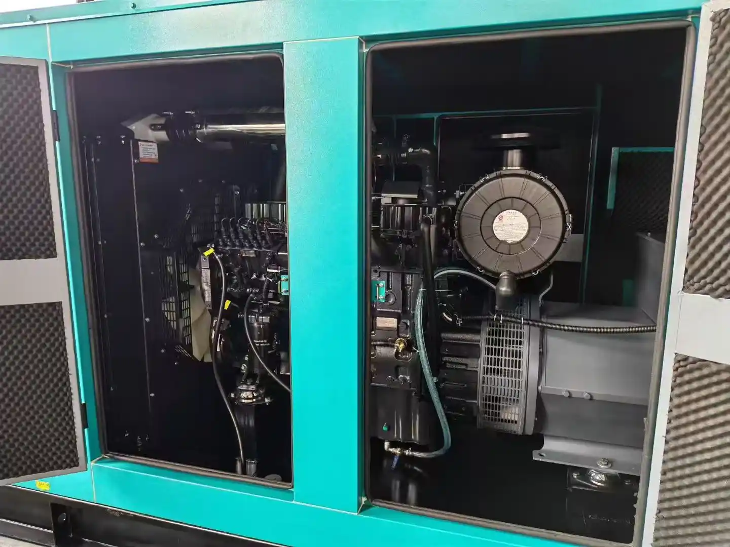 generator set service teal soundproof engine bay