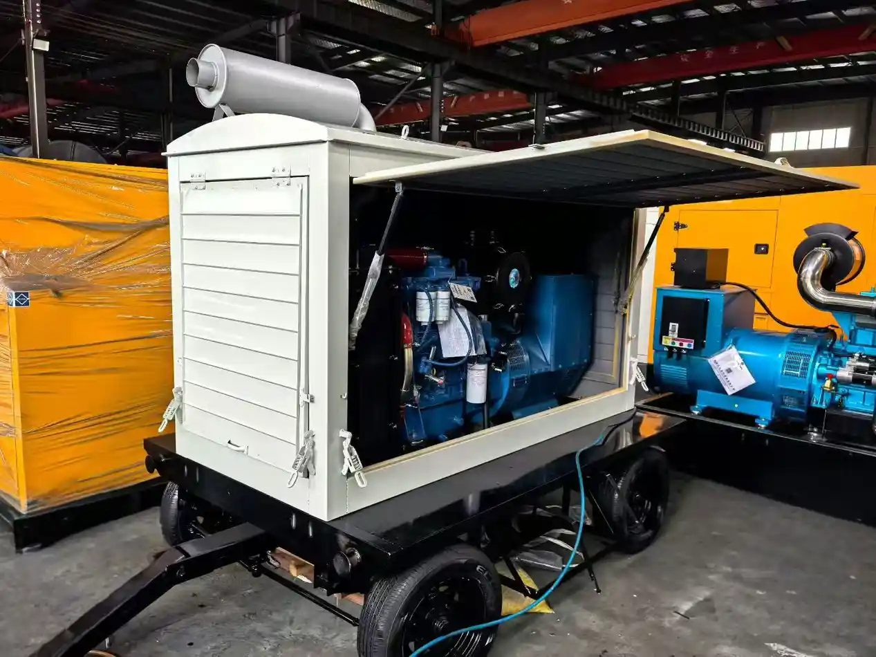 generator set service white compact open engine bay